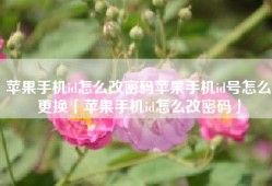 苹果手机id怎么改密码苹果手机id号怎么更换「苹果手机id怎么改密码」